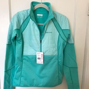 Marmot jacket half front zip.